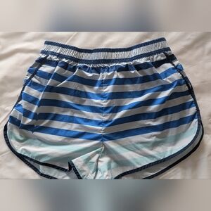 Hunter Blue and White Striped Women's Shorts